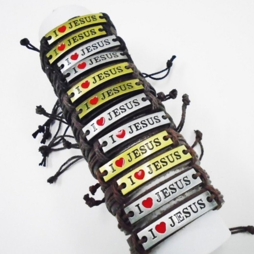 I Love Jesus Metal Bracelets